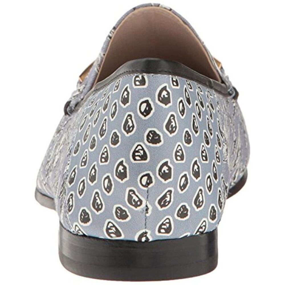 Sam Edelman Womens Loraine Blue Printed Slip On Dressy Loafers Shoes - Picture 3 of 5